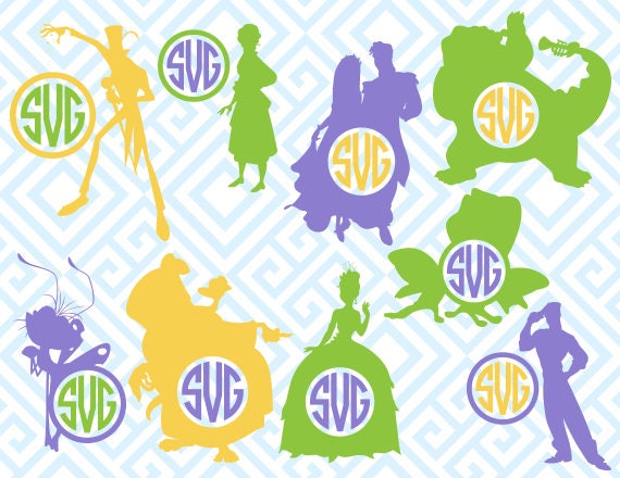 Download The Princess and the Frog Monogram Digital Cutting Files Svg