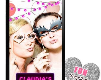 Hens Party Snapchat Geofilter Customized ~ Bachelorette Snap filter ~ Bachelorette Party Snapchat filter ~ Neon Lights Geofilter ~