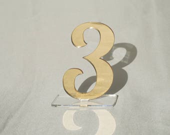 3 1/2" Mirror acrylic Table Numbers, Wedding Table Numbers, Wedding Table Numbers Set, Wedding Table Decor, Table Numbers,