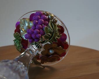 Decorated Wine Glass, Vintage Jewelry Wine Glass, Custom Wine Glass, White Wine Glass, Wedding gift, Wedding gifts for couple, Hostess gift