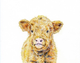 Baby animal print for nursery - calf (digital download)