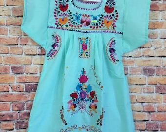 Hand Embroidered Mexican Dress (Puebla Style) - Size 4T