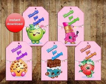 Shopkins, Shopkins tags, Shopkins party, Shopkins birthday, Favor tags, Shopkins favor tags, Shopkins favors, shopkins thank you, birthday.