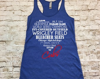 LOVE Chicago Cubs Women's Tank Top, Personalized Chicago Cubs' Favorite Things Women's Tank Top