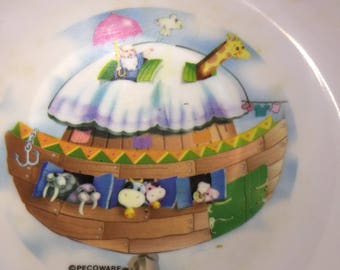 Vintage-PECO-Melamine-Ware-00685-Noah-039-s-Ark-Bowl-Taiwan