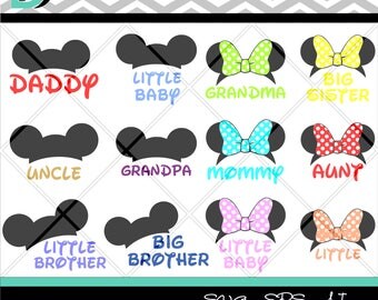 Mickey Ears svg,Minnie ears svg,Svg Files for Cricut,Silhouette Studio, Cut File svg, Digital Files, Cricut design Space, Clipart, svg files