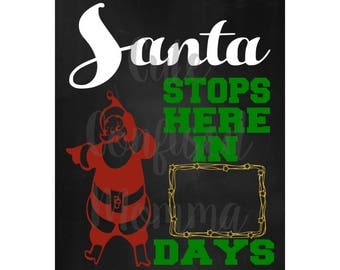 Christmas Countdown-SVG-Christmas Svg-Santa Svg-Days Until Christmas Svg-Winter Svg-Merry Christmas Svg-Christmas Cut File-Instant Download