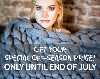 Chunky knit blanket, giant yarn, throw - wrap, arm knit from 100% merino wool, extra warm chunky blanket, blankets & throws