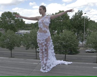 Ange rêveuse Col monté . Nuisette nuptiale, lingerie de mariage, lune de miel, ou autres occasions spéciales pour femme
