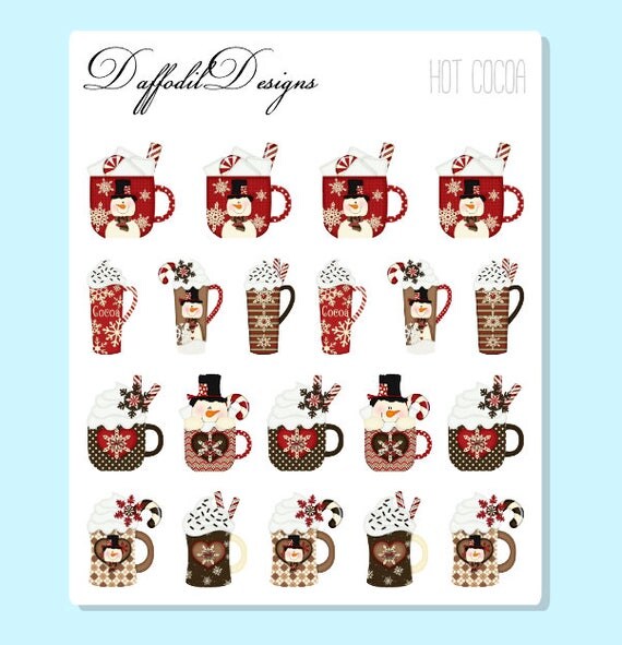 Hot Cocoa Stickers // Hot Chocolate // Functional Stickers