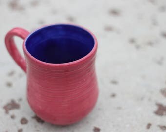 Rose & Royal Blue Hand-Thrown Mug