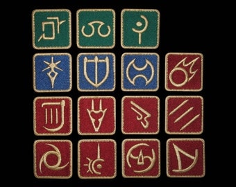 FFXIV Embroidered Job Icon Patches including new Stormblood classes *Iron-On, Sew-On, or Hook and Loop (Velcro)*