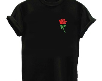 Rose Shirt - Womens Shirts, Unisex Tees, Feminist Feminism Shirt Rose Tees Flowers Plants Roses Strength Girls Female Tops Garden Plant