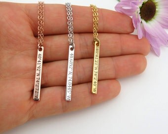 Location Necklace, Coordinates Necklace, Latitude Longitude Necklace, GPS, Custom Coordinates Necklace, VicJewelry
