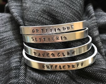 HP House cuffs - Slytherin, Gryffindor, Hufflepuff, Ravenclaw