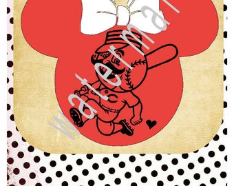 DISNEY Minnie ears SVG - Disney vacation shirts Disney svg silhouette cameo cricut DXF - Minnie ears Cincinnati reds svg Family shirts