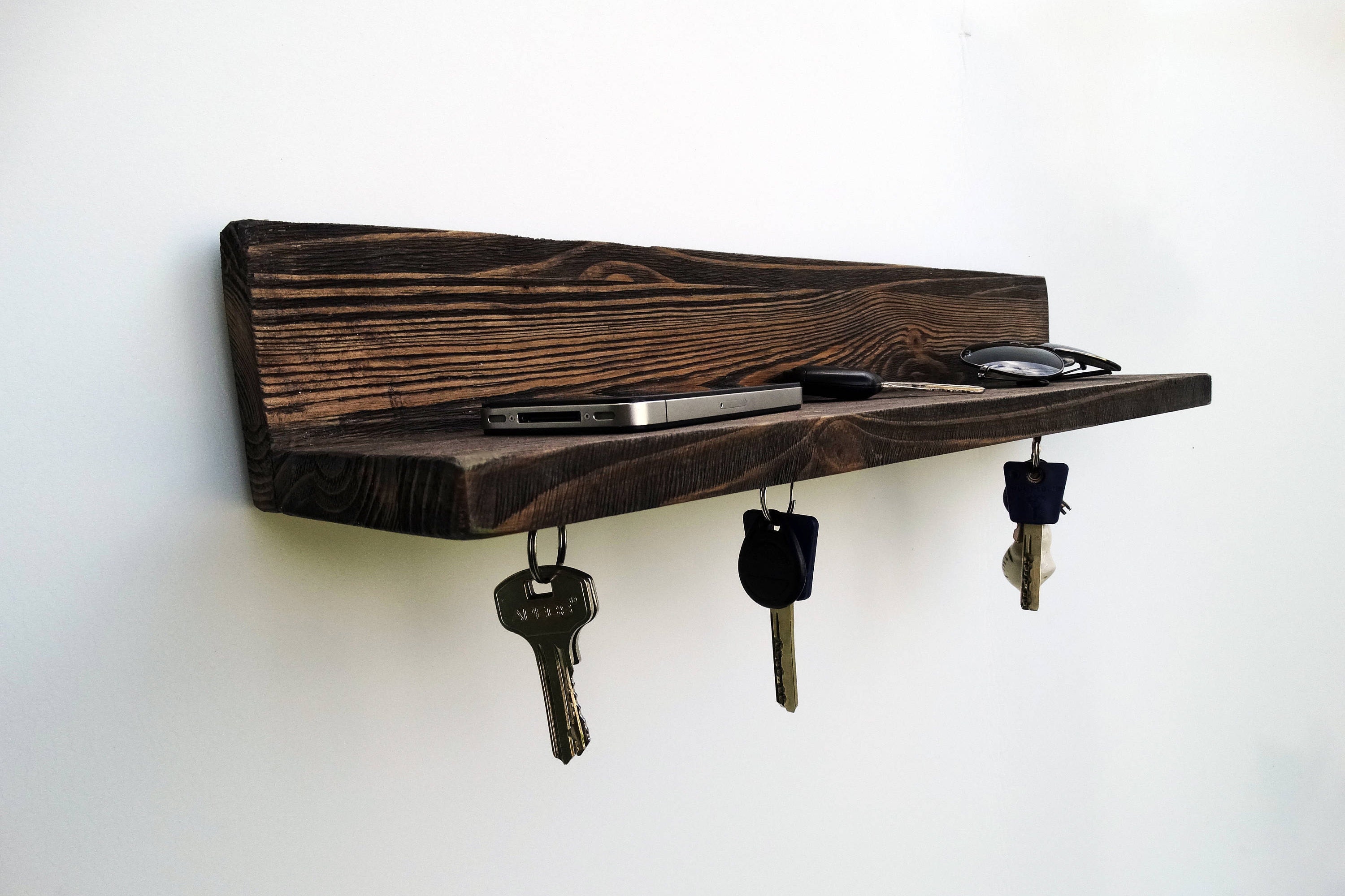 Wall Shelf Wood Shelf Wall Key Holder Key Hanger Key Rack