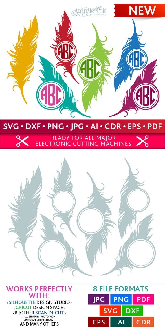 Download Feather Svg Feather Monogram Frames Svg Feather Frames Svg