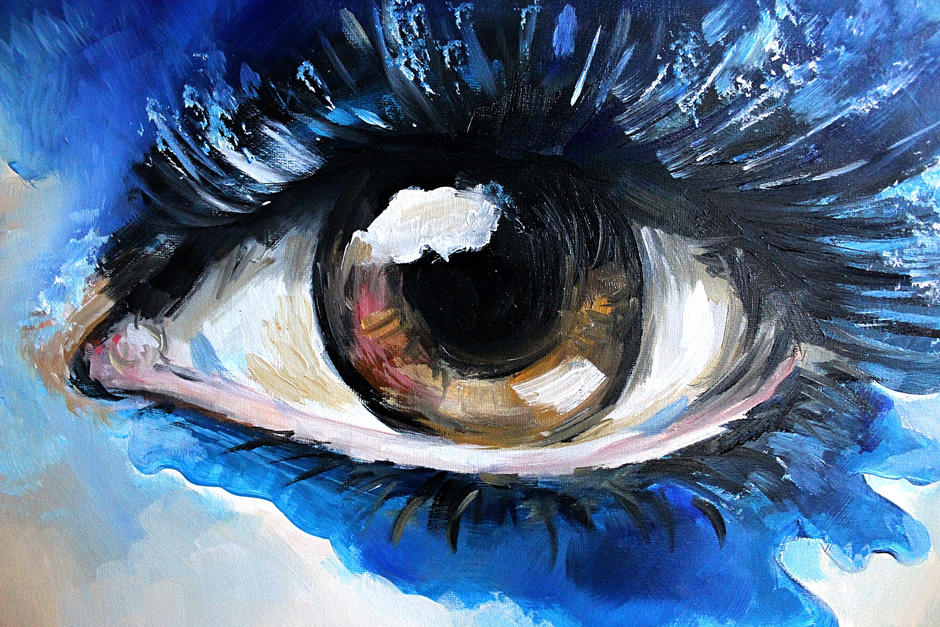  Acrylic Painting on Canvas Contemporary Eye Painting 