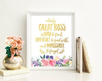 Boss Gift for Boss Appreciation A Truly Great Boss Is Hard To Find PRINTABLE Office Decor Retirement Gifts for Boss Going Away Gift for Boss