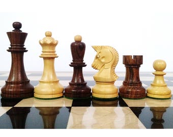 1950 Reproduced Bobby Fischer Dubrovnik Golden Rosewood Chess Pieces wood Set