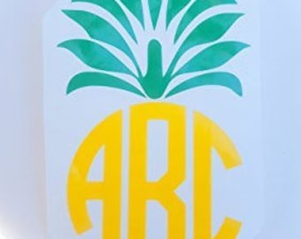Pineapple Vinyl Decal Sticker Car Decal Yeti Cup Decal Pineapple Monogrammed Decal Personalized Vinyl Decal Tumbler Cup Decal RTIC cup decal