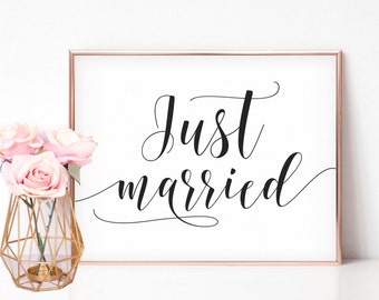 Just married sign | Etsy