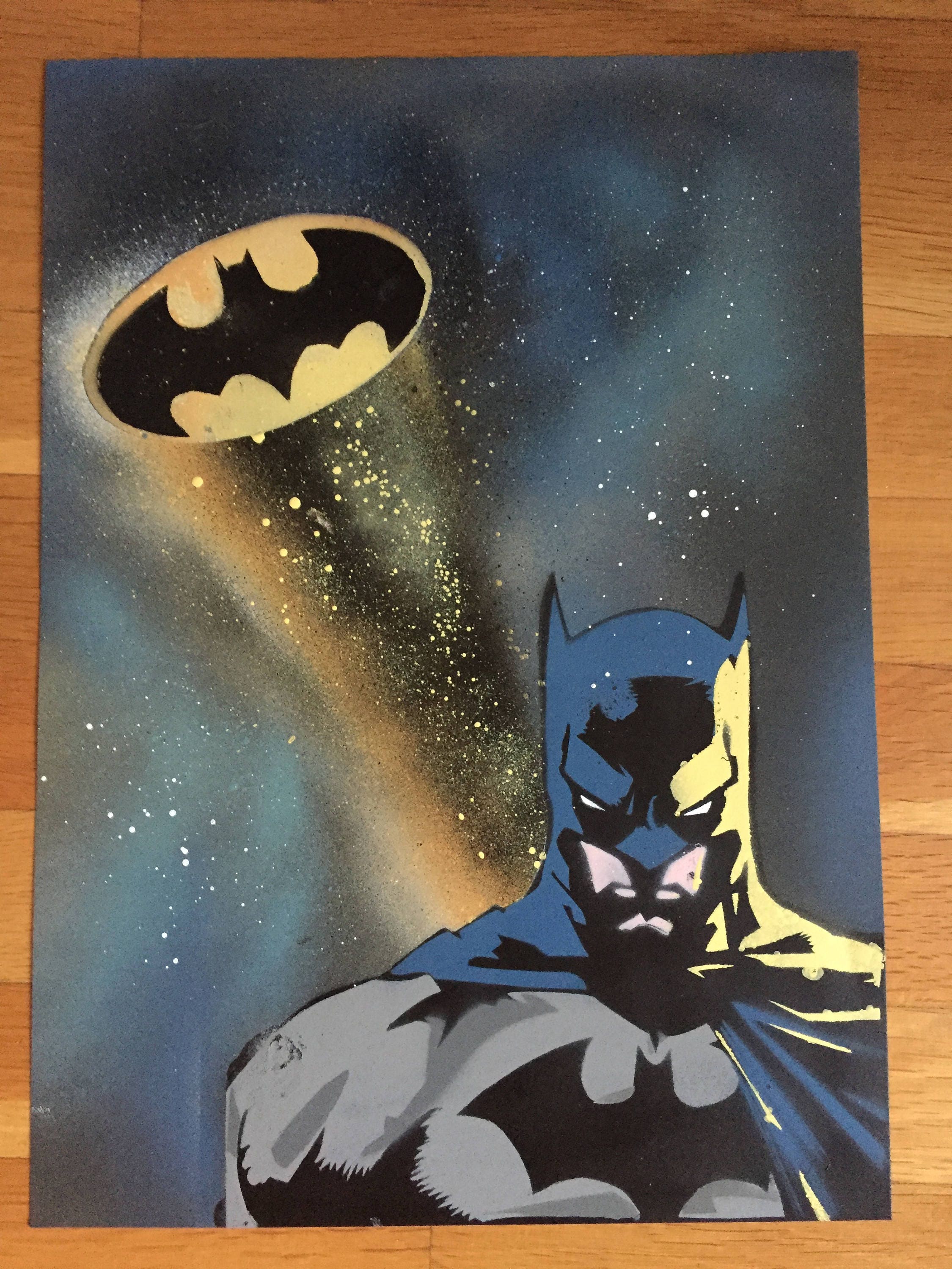 Batman Geeky DC Comic Graffiti Art Spray Paint Stencil Art   Il Fullxfull.1250919440 Ji15 