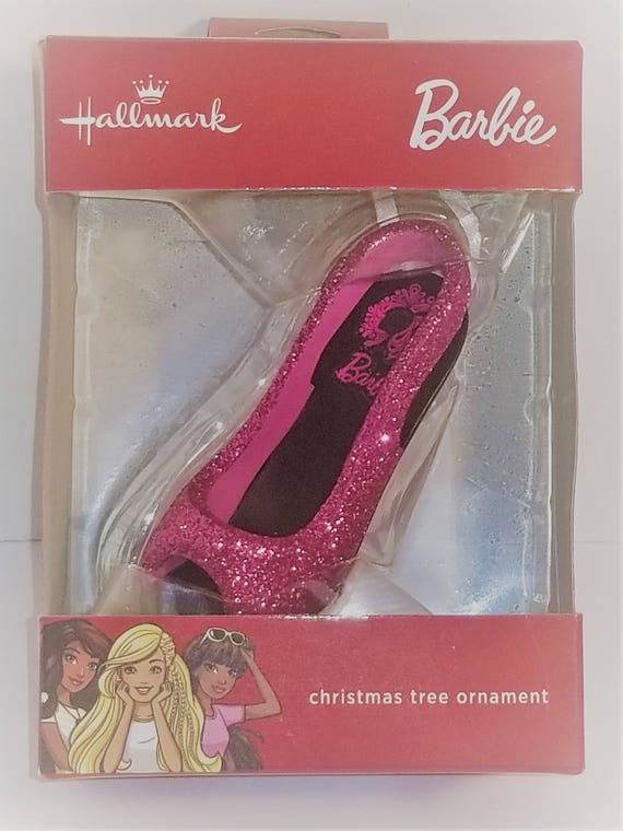 Hallmark BarbieShoe Ornament 2017 Pink Sparkles HTF