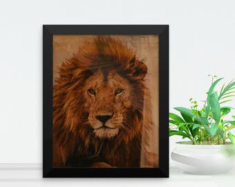 Lion print | Etsy