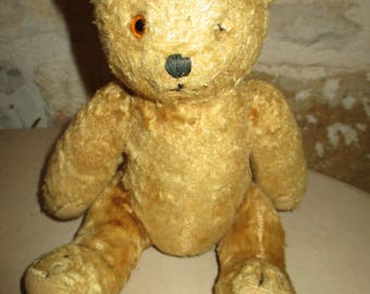 ANCIEN BEL OURS en Peluche - Vintage Rétro jouet jeu articulé old teddy
