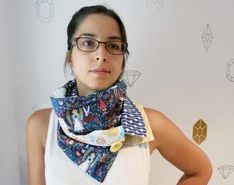Alice in Wonderland Patchwork Infinity Scarf - Foulard Infini Alice au pays des merveilles