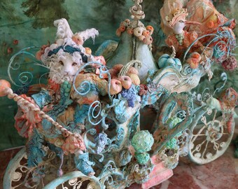 Mr rabbit gardener on his Enchanted Carriage