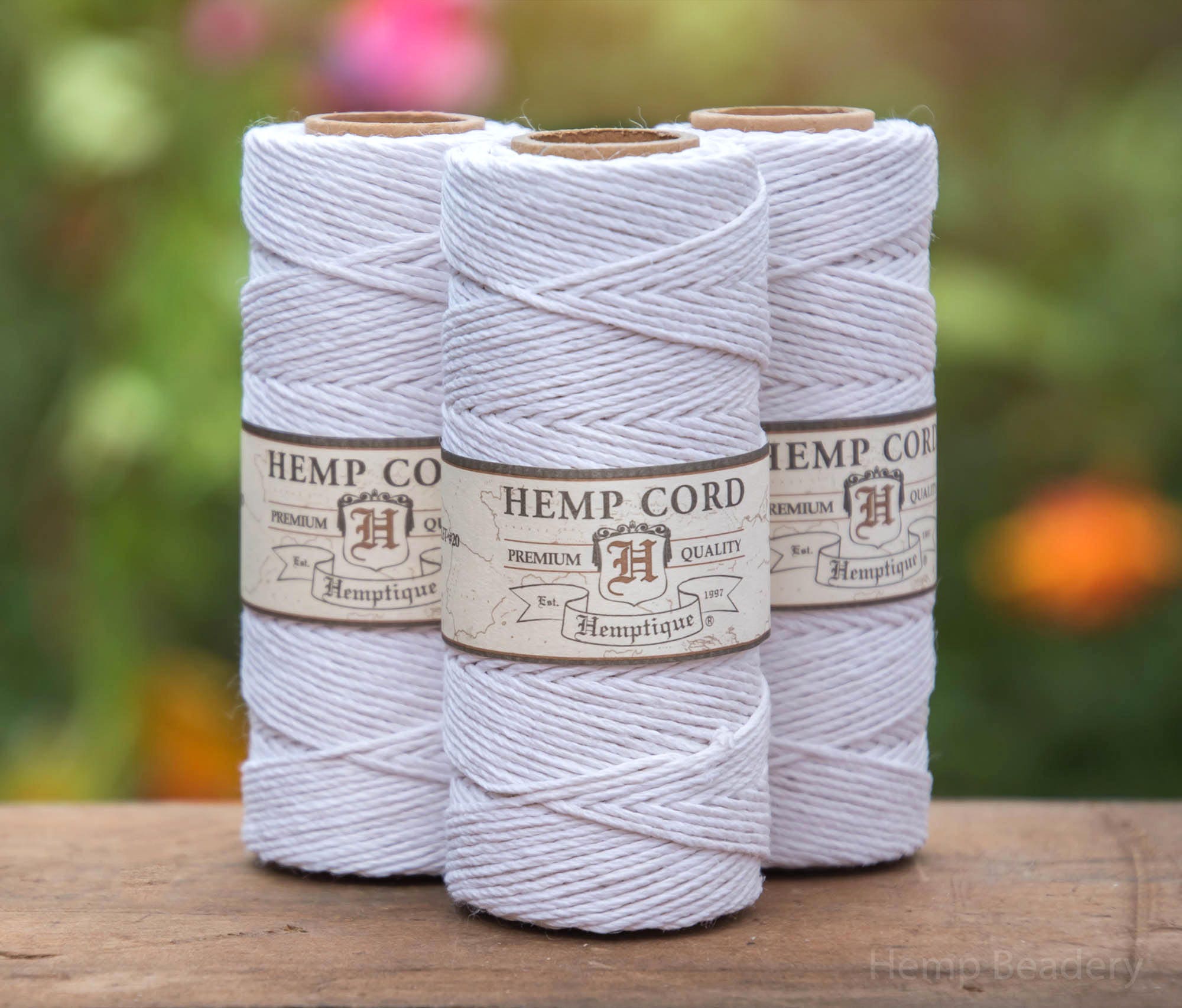 White Hemp Cord 1mm 205 feet Hemp Twine Macrame Cord
