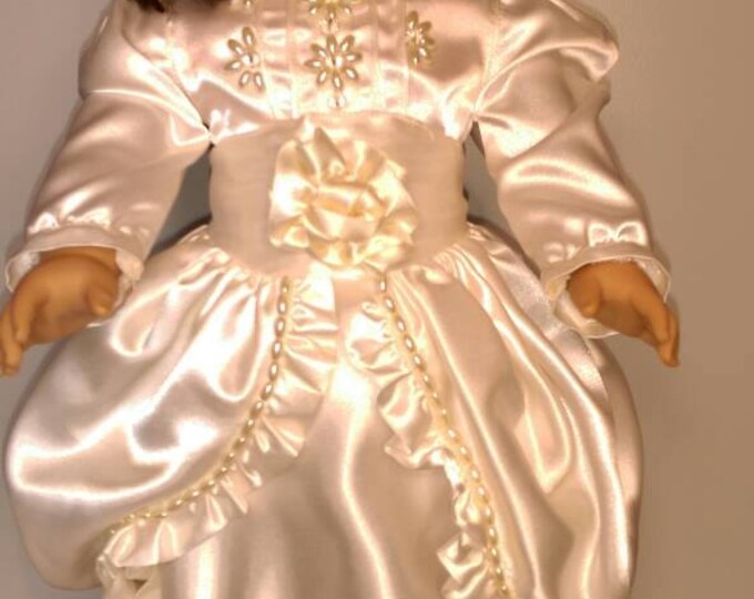 Collectable Ivory Victorian Wedding fits sizes 18 inch dolls. Three piece Victorian clothing