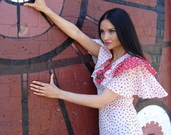 Vintage 1970s Cotton Maxi Summer Dress