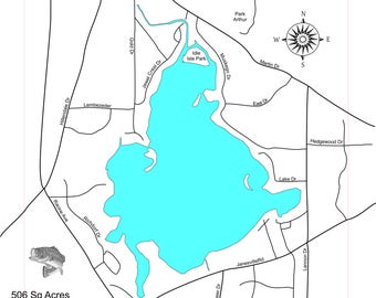 Smith Mountain Lake VA laser cut wood map