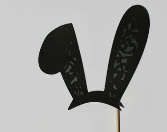Lace Bunny Ears Photo Prop - Wedding Photo Booth - Bachelorette Photo Props - Bride and Girls Night