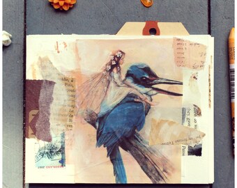 Mini art journal fée et créatures imaginaires