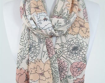 Floral Scarf Pastel Scarf Shawl Infinity Scarf Circle Scarf Spring Summer Fall Scarf Women Fashion Accessories 62