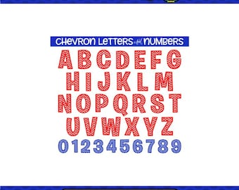 Chevron Letters SVG Chevron SVG SVG Letters Cricut Files Silhouette Files Digital Files Scan n Cut Files svg numbers chevron numbers svg
