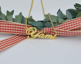 Name necklace gold-personalized name plate necklace-name jewelry-gift for friend,Teacher,lover