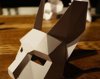 Make a Half Face Rabbit mask from recycled card
