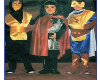 Butterick 5660, Child, Toddler, Halloween Costume, Sewing Pattern, Superhero, Knight, Ninja, Spaceman, Cape, Bodysuit, Child Size 2-3-4