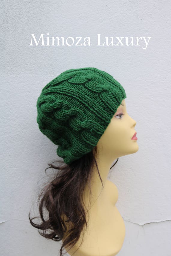 Pine Green women's Beanie hat, Hand Knitted Hat in pine green beanie hat, knitted men's, women's beanie hat, winter beanie, green ski hat
