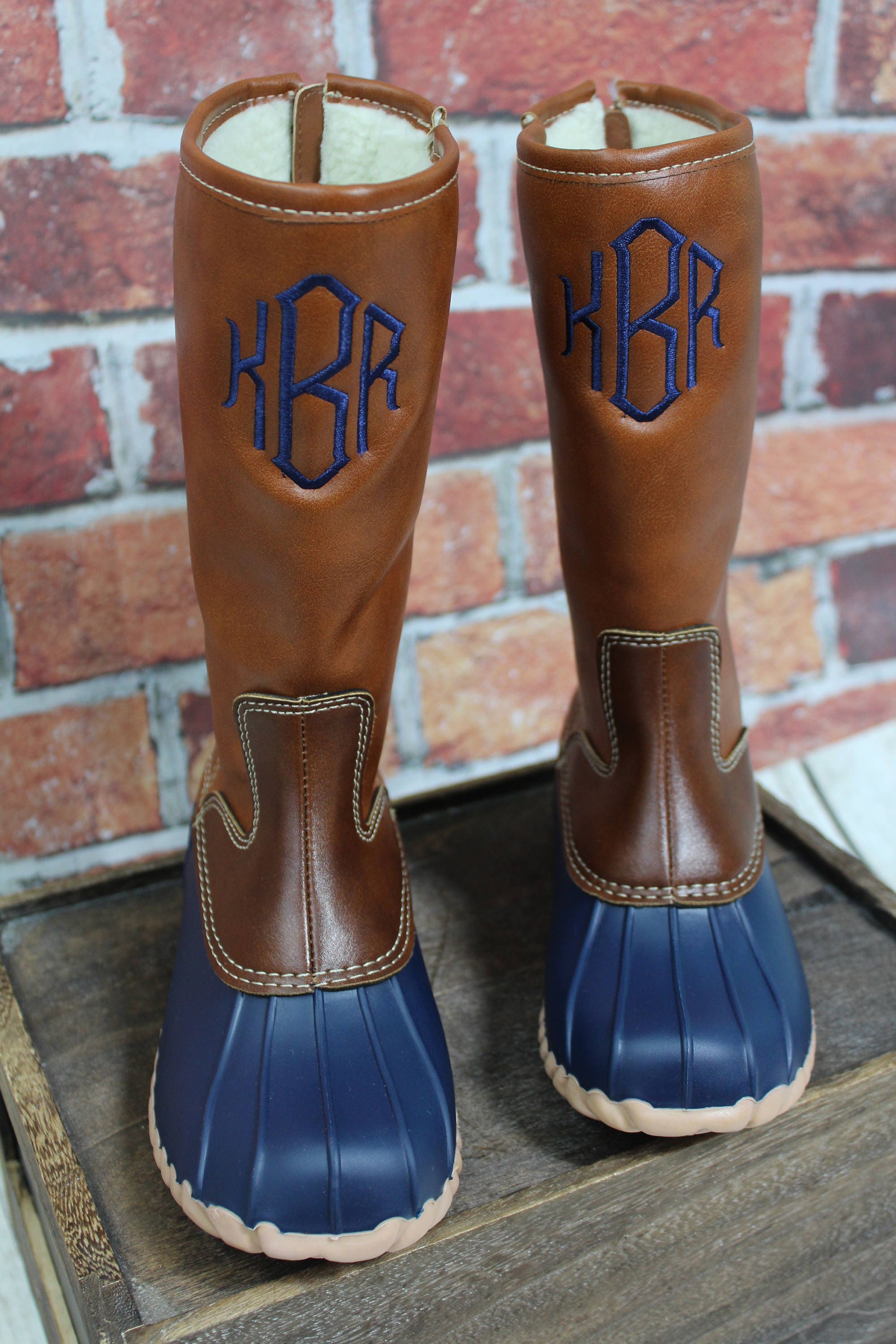 Monogrammed Fall Chloe Duck Boots initials Personalized