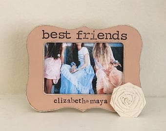 Best friends frame Best friends picture frame BFF gift personalized picture frame gift bohemian decor Wedding frame - flowers in December