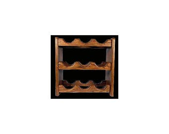 Solid oak wine rack 9 bottle