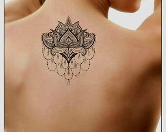 mandala lotus temporary tattoo henna tattoos gift for women mandala lotus temporary tattoo henna tattoos gift for women