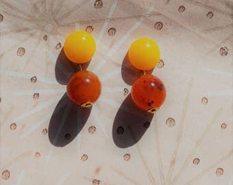 1940s Bakelite Inspired Earrings,Bakelite Fakelite Jewelry,Autumn Earrings,40s Style Novelty Earrings,Mid Century Style, Classic Earrings,